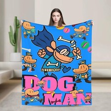 Dog Man Dogman Movie Blanket Cartoon Animals Flannel Awesome Warm Throw Blanket