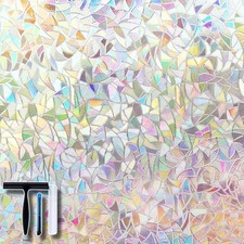 Window Film Privacy Static Cling Rainbow Effect Heat Control 17.5x78.7 Inches