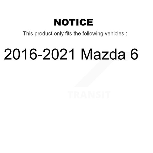 Rear Disc Brake Caliper Rotors And Semi-Metallic Pads Kit For 2016-2021 Mazda 6 - Picture 2 of 12