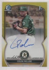 2023 Bowman Chrome Prospect Yellow Refractor 8/75 Colin Peluse Auto 08z4