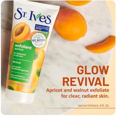 Apricot Facial Scrub, Natural Exfoliants, 6 oz, 4 Pack