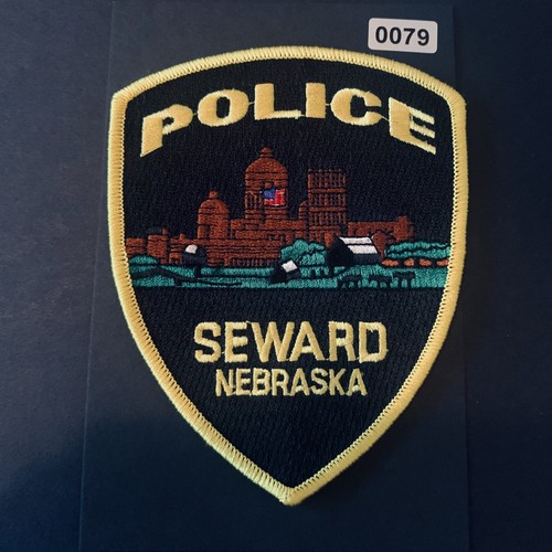 Seward Nebraska Police Patch Embroidered Shield Cityscape