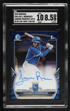 2023 Bowman Blue Lunar Crater Refractor Lizandro Rodriguez SGC 8.5 Auto 09ou