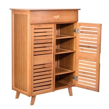 Wooden Shoe Cabinet Storage Cupboard Unit Shoe Rack Housekeeping Organiser--