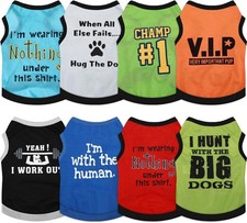 8 Pieces Small Puppy Shirts for Boy Dog Clothes Pet Dogs T Shirt Chihuahua Cl...