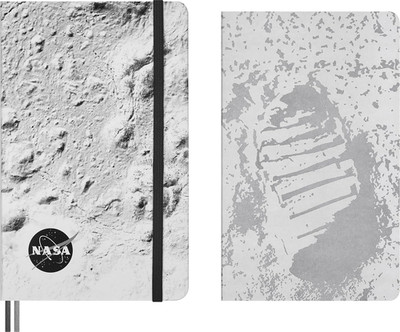 Limited Edition Nasa-Inspired 'Moon Surface' Ruled Notebook & Plain Cahier Journ