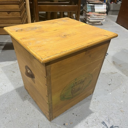 Vintage Pine Wood Storage Box Irish Butter Box Storage Chest eBay