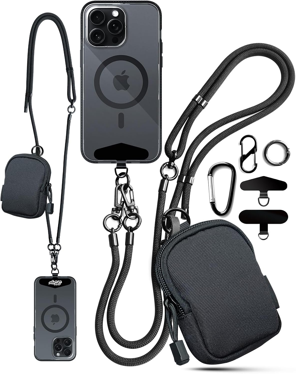 Crossbody Cell Phone Lanyard with Wallet Coin Purse Outdoor Phone Neck Strap Bag