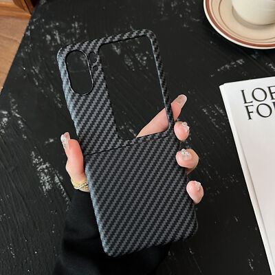 For Oppo Find N2 Flip, Luxury Carbon Fiber Business Pattern Hard PC Cover Case