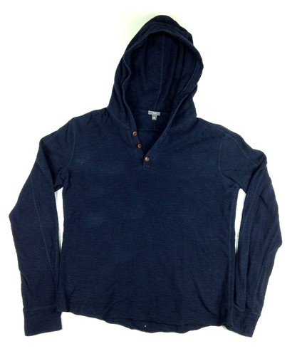 vince mens hooded sweater hoodie size medium m navy blue waffle