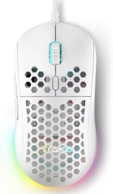 DIERYA x TMKB M1 SE White Wired Gaming Computer Mouse PC Competition RGB LED NEW