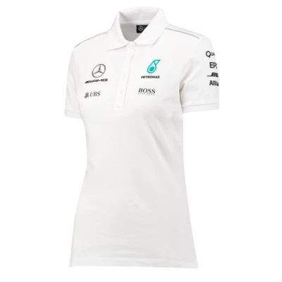 Mercedes AMG Petronas F1 Damen Polohemd Team weiß Gr. S