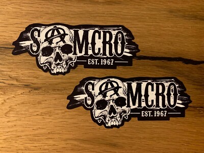 2x SOA Aufkleber Sons of Anarchy Samcro Rocker Biker Skull MC Oldschool V2 MG409