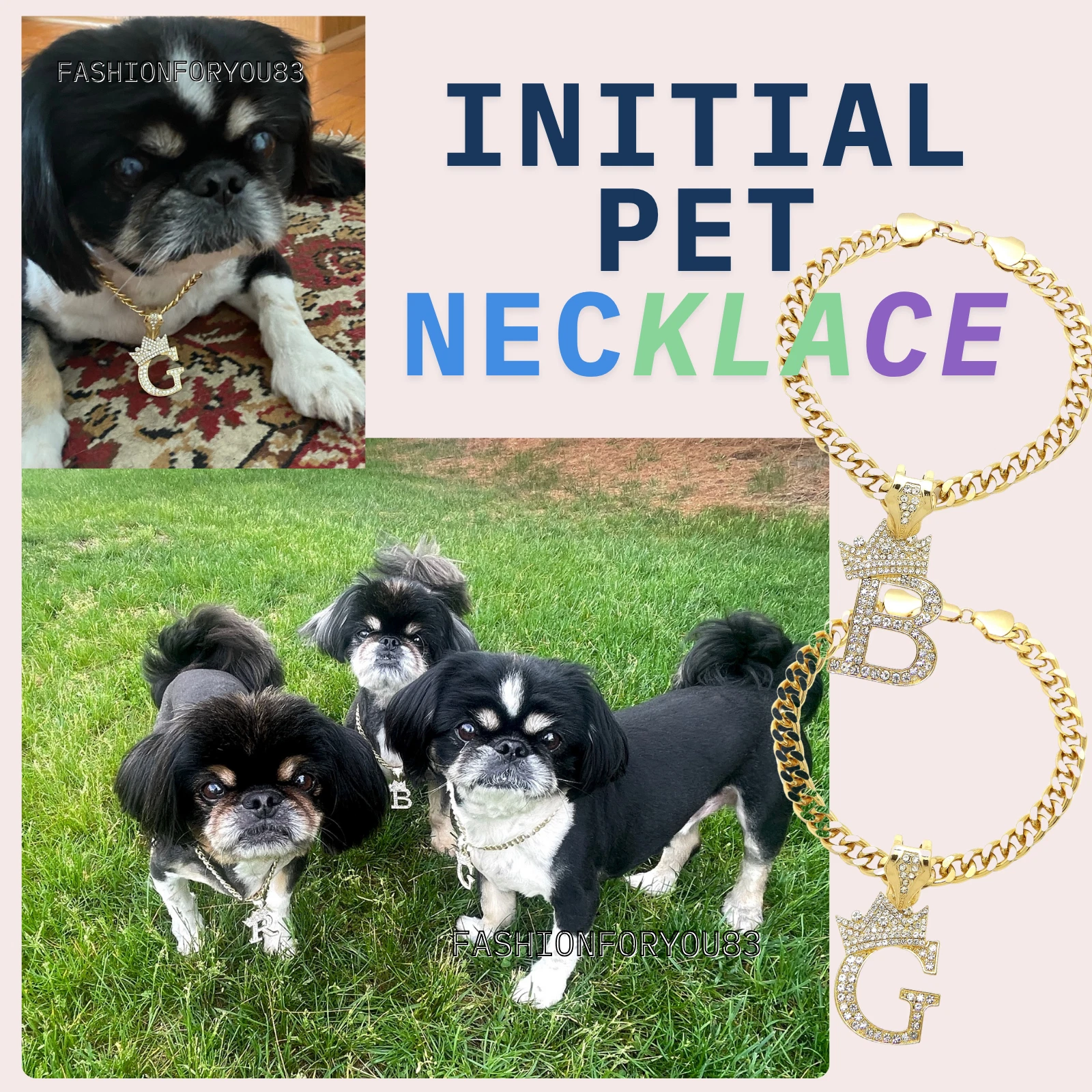 Initial Letter Cuban Chain Dog Chain Pet Collar Chain Pet, Cat, Puppy Necklace
Opens in a new window