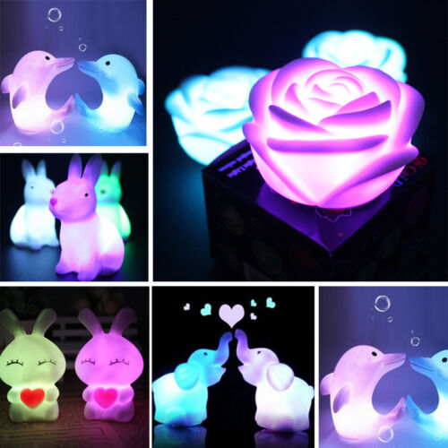 Color Changing LED Lamp Night Light Rabbit Animal Shape Home Party Decor Gift - Photo 1 sur 8