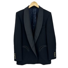 Blaze Milano Blazer Jacket Womens Black Midnight Smoking Italy Open Front S995