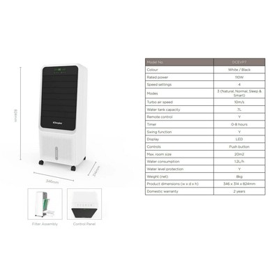 Dimplex 7l Portable Evaporative Cooler in White DCEVP7 for sale online |  eBay