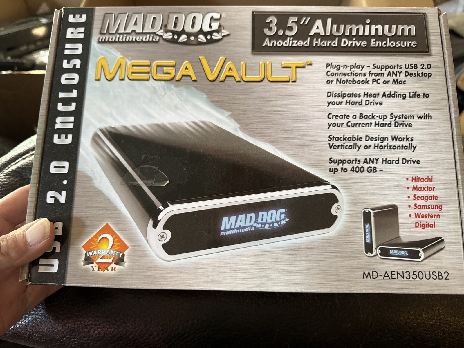 MAD DOG MEGA VAULT 3.5 Inch Aluminum USB 2.0 Enclosure Hard Drive Enclosure (135