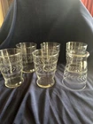 Vintage Anchor Hocking Etched Leaf Glassware Set of 6- 8 Oz Flat Bottom Tumbler