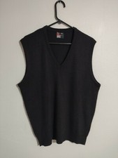 Vintage Robert Bruce Orlon Acrylic Union Made in USA Black Sweater Vest Men's 1X