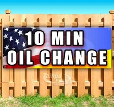 10 MIN OIL CHANGE Advertising Vinyl Banner Flag Sign Many Sizes MECHANIC REPAIR