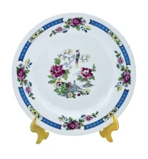 Lord Nelson Ware BCM TSING Elijah Cotton Blue Pink Peacock Floral Salad Plate