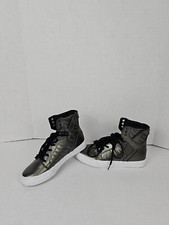 SUPRA Muska 001 Kids Sz 4 Silver Pewter High Top Sneakers 58003-061-M Light Wear