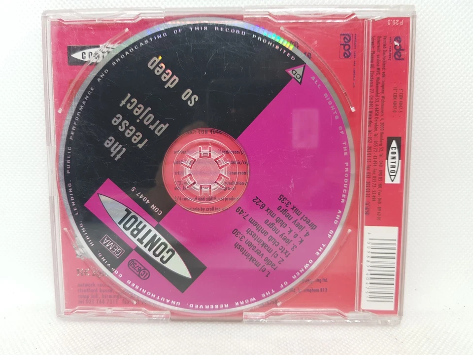 So Deep The Reese Project CD Edition 2000 Control Maxi Single Radio Mix Club - Bild 3 von 4
