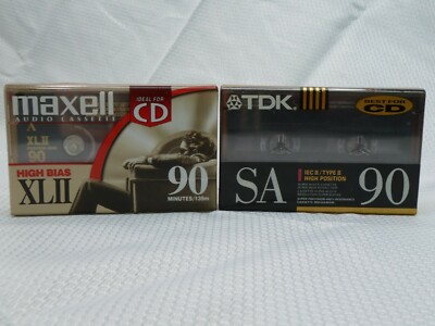 Lot of 2 Audio Cassette Tapes Maxwell XLII90 & TDK SA90 Type II