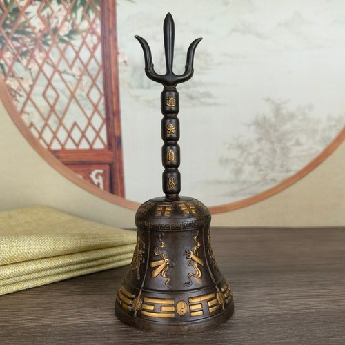 Pure Copper Taoist Sanqing Bell Musical Instruments Trident Copper Bell - Picture 1 of 9