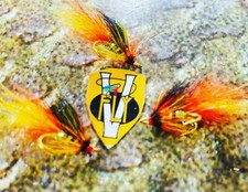 V Fly Ultimate Low Water Park Shrimp Gold Patriot Double Salmon Flies 12 & 14