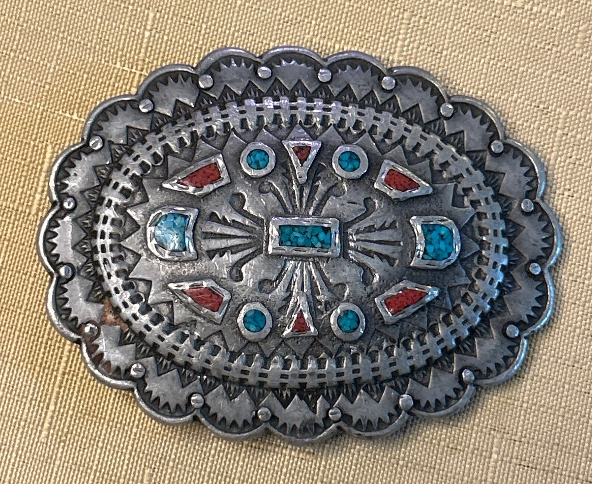 Vintage Beautiful Blue/Green/Gray Stone Inlay Metal Belt Buckle Stone Belt Buckles - Etsy main image 3