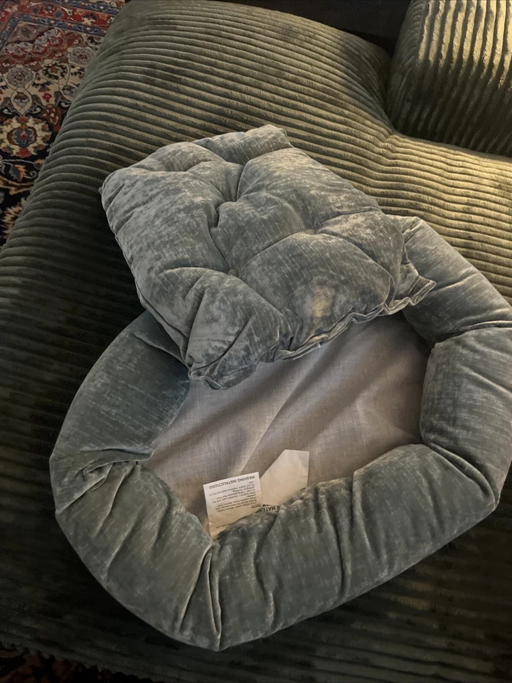 Bowsers Polvo Mascota Verde Microterciopelo Donut Reforzado Anidación Cama para Perros XS Foto 4 de 4