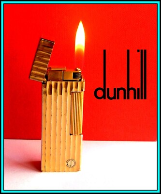 DUNHILL Rollagas Gold Plated LIGHTER / Briquet / Feuerzeug - JUST SERVICED