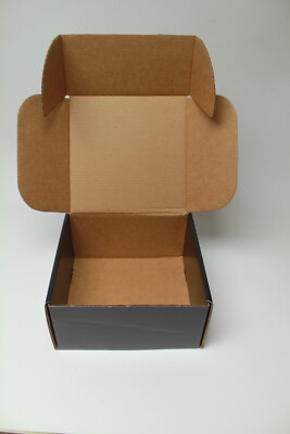 Uline S-13216BL Gloss Black Colored Mailers Boxes 10''x10''x5'', 200 lb test 25 pk