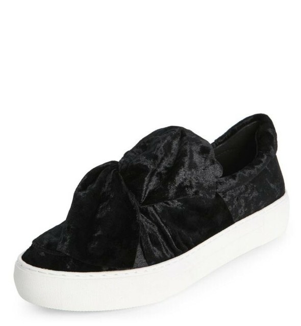 black velvet slip on sneakers