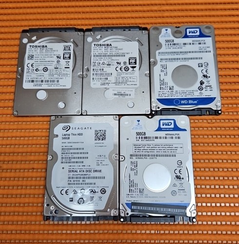 5x 500GB Laptop 2,5 Zoll SATA interne Festplatte Festplatten Standardgröße Job Posten 5