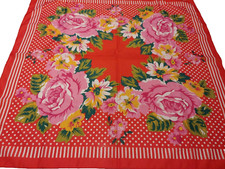Vtg. Glentex Floral Cottage Core Scarf, 100 Polyester, Made In Italy, 31x30