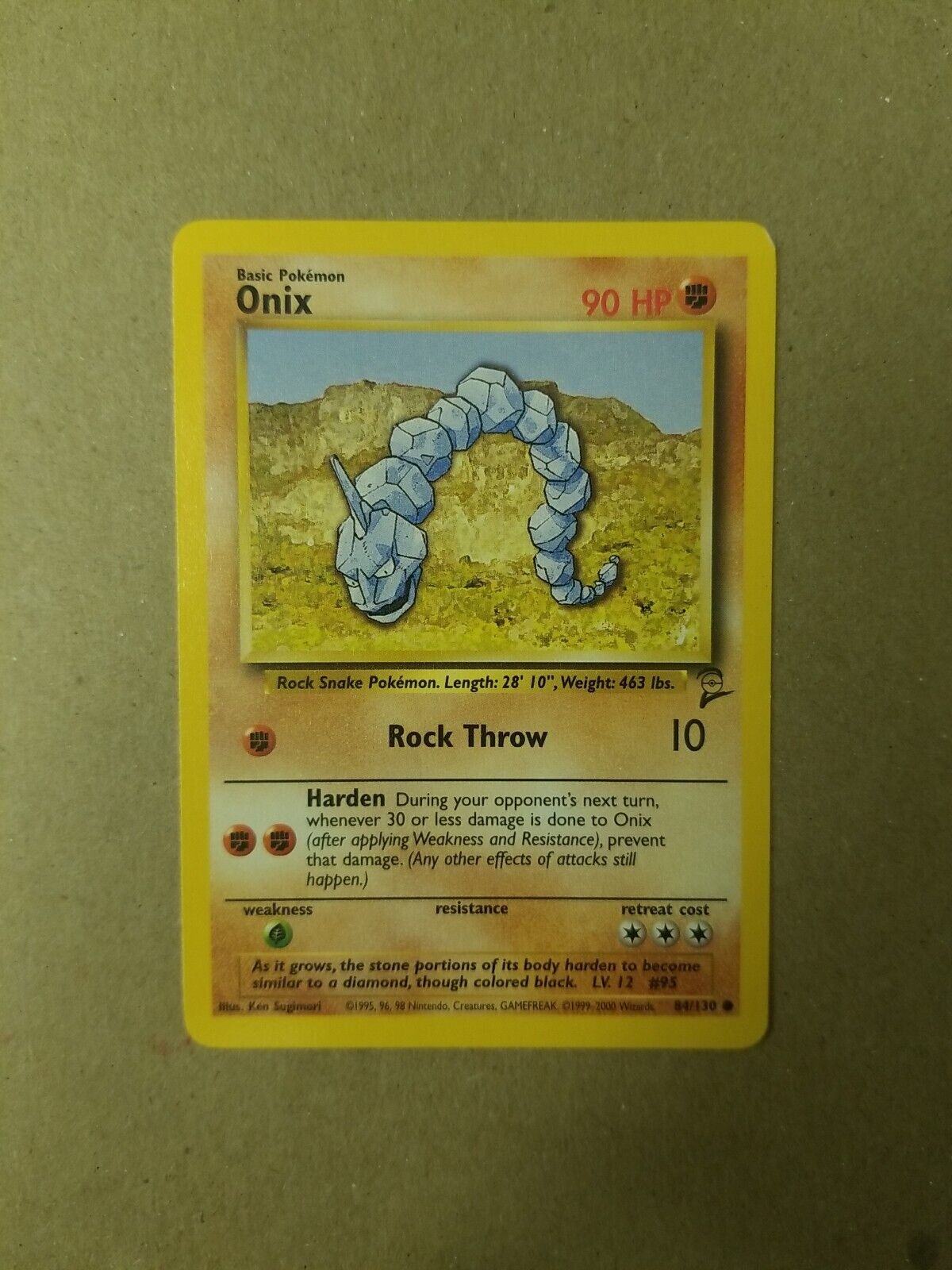 Mavin  Onix Shiny Pokemon Trading Card Base Set 2 Rare 84/130 Holo