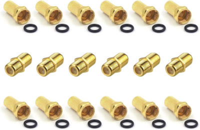 F Verbinder Und F Stecker 7Mm Vergoldet Mit Gummidichtung Breite Mutter Sat Adap