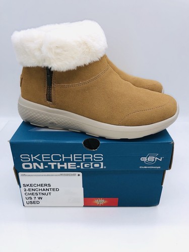 Enchanted Faux Fur Ankle Boots Chestnut 