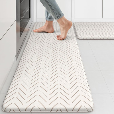 Anti Fatigue Kitchen Mat, Boho Kitchen Rugs Sets of 2, Cushioned Kitchen Floor M