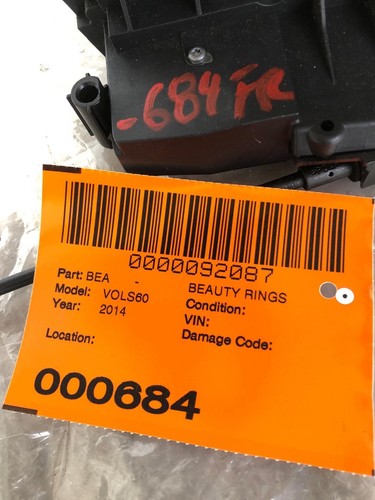 2014 - 2018 VOLVO S60 60 SERIES T5 Front Door Latch Lock Passenger Right Side RH - Picture 10 of 21