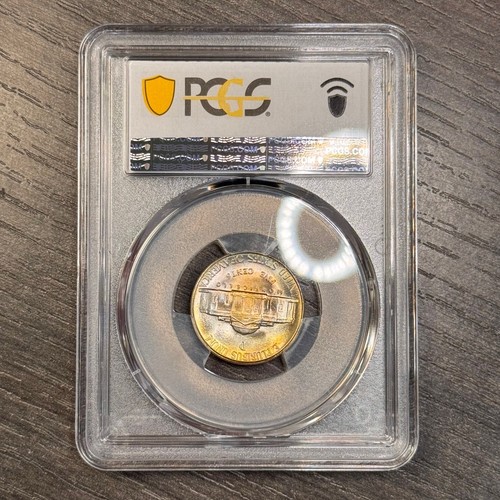 MS66 1945-D 5C Jefferson Silver War Nickel, PCGS Trueview- Beautifully Toned - Picture 2 of 5