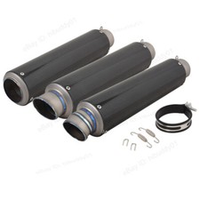 Universal 60.5mm Exhaust Tail Pipe Motorcycle Muffler Tips Titanium Carbon Fiber