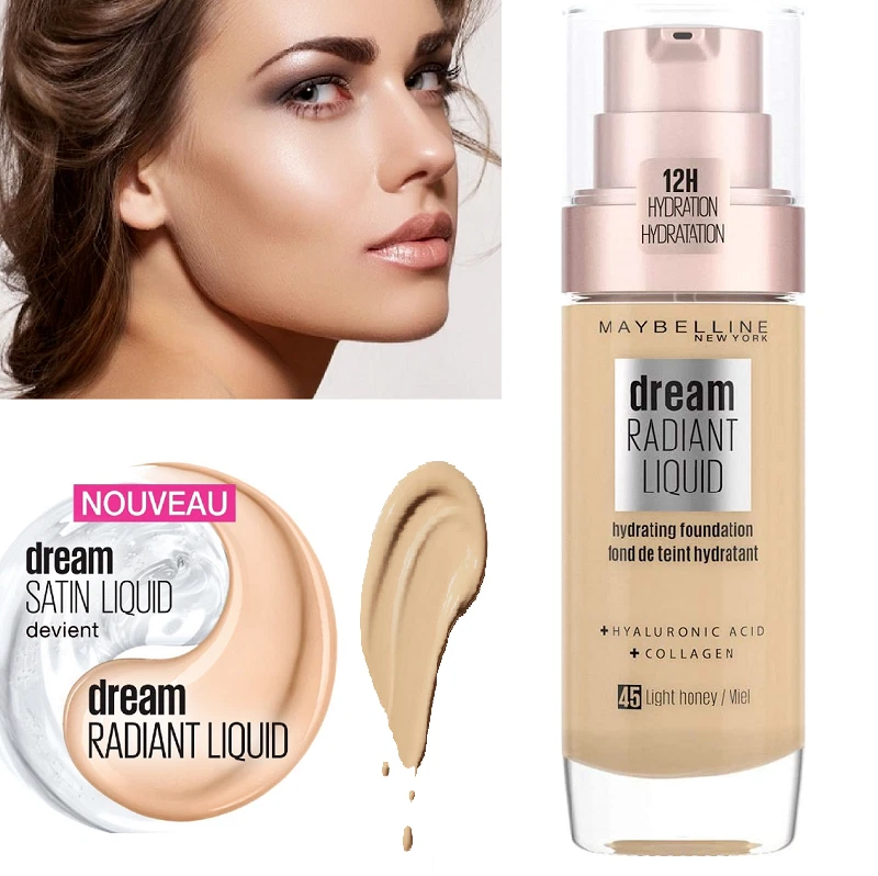 Fond De Teint Dream Radiant liquid 45 Light Honey / Miel Maybelline - Photo 1/1