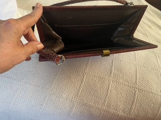 Nuevo bolso vintage de piel de serpiente marrón Foto 3 de 4