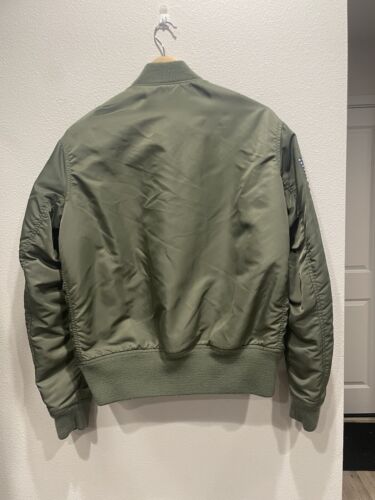 Denim & Supply Ralph Lauren Reversible USA Flag Bomber Flight Jacket SZ L Green - Picture 2 of 18