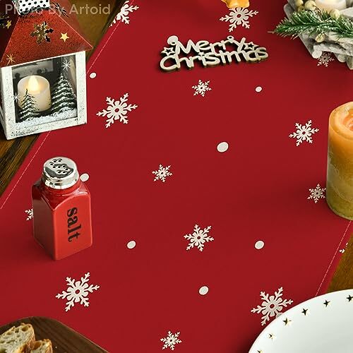 Snowflakes Let it Snow Christmas Table Runner, Table Runner, 13" x 108