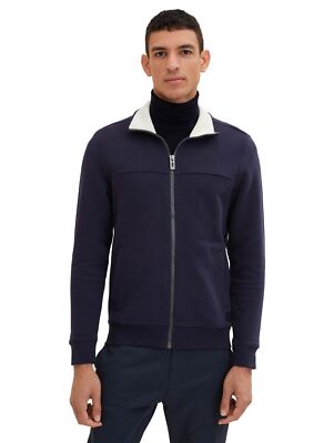 Tom Tailor Herren Sweatjacke CUTLINE S M L XL XXL 3XL Blau Grau Baumwolle